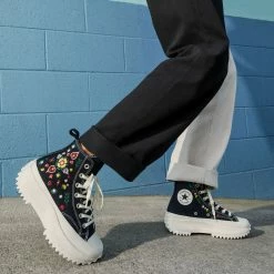 CONVERSE Run Star Hike Hi Sneakers Floral Embroidery NEW IN