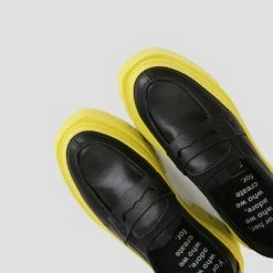 BRONX Evi Ann Black Lime Chunky Loafers NEW IN