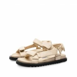 LÄST Flora Beige Leather Sandals SHOES