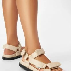 LÄST Flora Beige Leather Sandals SHOES
