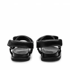 LÄST Flora Black Leather Sandals
