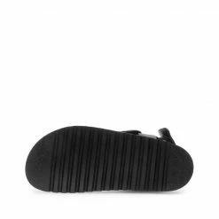 LÄST Flora Black Leather Sandals