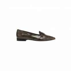 FLATTERED Alexandra Chocolate Reptile Nappa Flats SHOES
