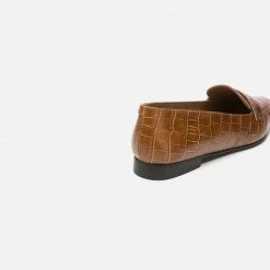 FLATTERED Alexandra Croco Cognac Flats SHOES 12 FLATTERED Alexandra Croco Cognac Flats SHOES