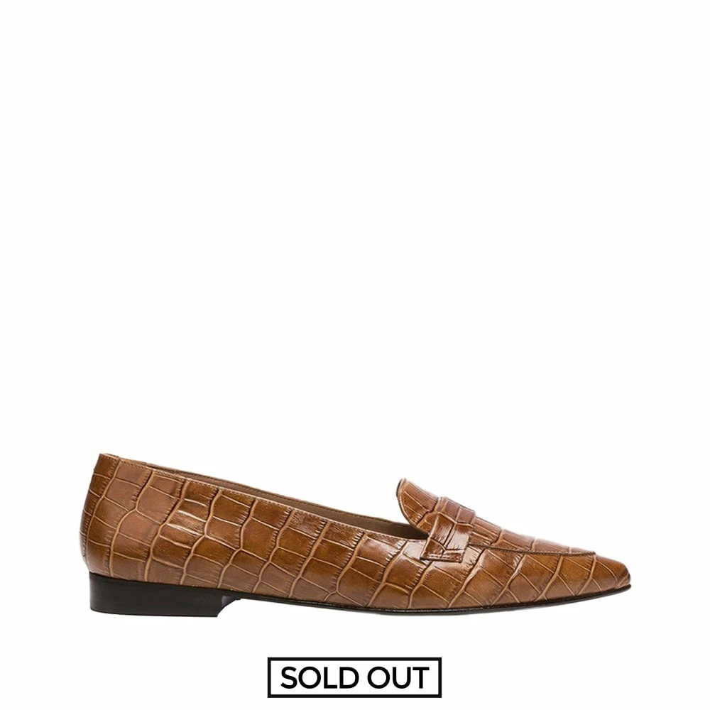 FLATTERED Alexandra Croco Cognac Flats SHOES 1 FLATTERED Alexandra Croco Cognac Flats SHOES