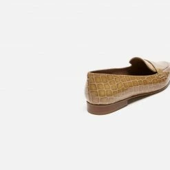 FLATTERED Alexandra Croco Shiny Beige Flats