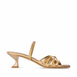 AKAADA SHOES Amaya Gold Metallic Leather Sandals