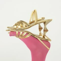 AKAADA SHOES Amaya Gold Metallic Leather Sandals