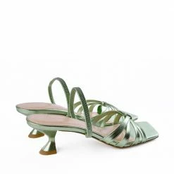 AKAADA SHOES Amaya Green Metallic Leather Sandals 10 AKAADA SHOES Amaya Green Metallic Leather Sandals