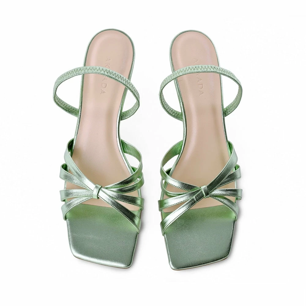 AKAADA SHOES Amaya Green Metallic Leather Sandals 4 AKAADA SHOES Amaya Green Metallic Leather Sandals
