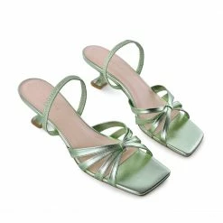 AKAADA SHOES Amaya Green Metallic Leather Sandals 8 AKAADA SHOES Amaya Green Metallic Leather Sandals