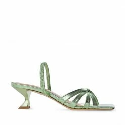 AKAADA SHOES Amaya Green Metallic Leather Sandals