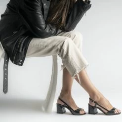 MADE 94 Anya Black Snake Sandals SHOES