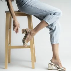 MADE 94 SHOES Anya Metallic Gold Snake Sandals