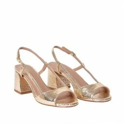 MADE 94 SHOES Anya Metallic Gold Snake Sandals