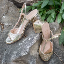 MADE 94 SHOES Anya Metallic Gold Snake Sandals