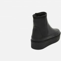 FLATTERED Aria Coated Leather Black Chelsea Boots