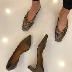 ATP ATELIER SHOES Arnesano Brown Printed Snake Flats