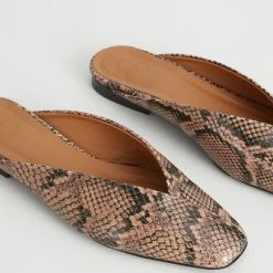 ATP ATELIER SHOES Arnesano Brown Printed Snake Flats