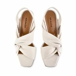 AKAADA Asami Cream Soft Nappa Sandals SHOES