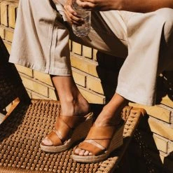 IVYLEE COPENHAGEN Bella Dark Tan Espadrille Mules