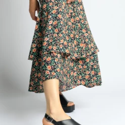 BUKELA Bianca Black Leather Platform Sandals