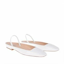 FABIO RUSCONI Bit Patent White Flat Shoes