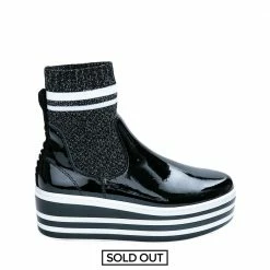 NO NAME Boost Socks Patent Black SHOES