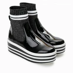 NO NAME Boost Socks Patent Black SHOES 10 NO NAME Boost Socks Patent Black SHOES