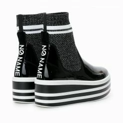NO NAME Boost Socks Patent Black SHOES