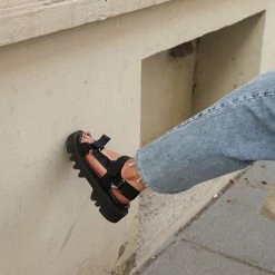 LÄST Candy Black Chunky Sandals SHOES