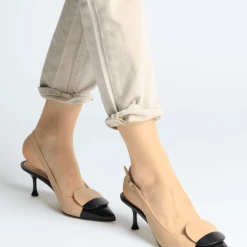 CHANTAL Capretto Circul Sling Back Heeled Shoes