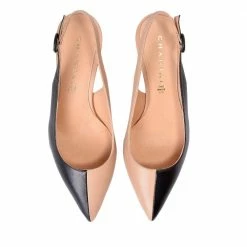 CHANTAL Capretto Two-Tone Sling Back Heeled Shoes