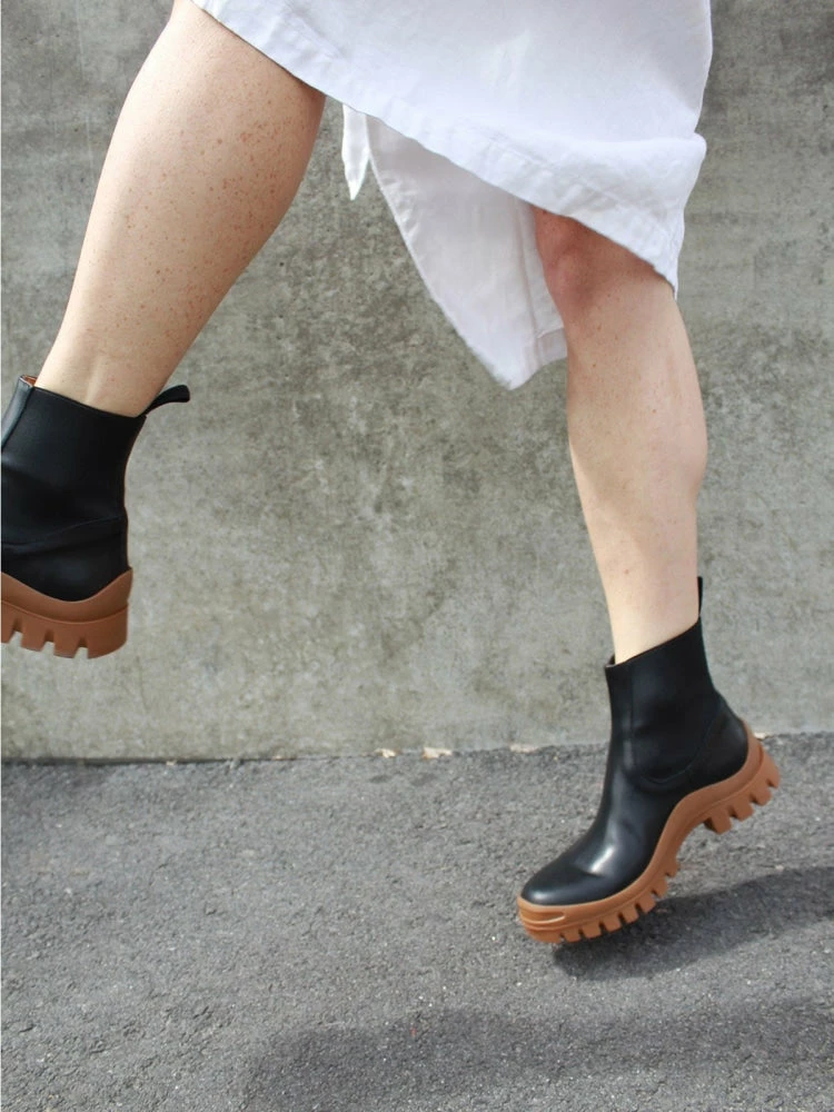 ATP ATELIER SHOES Catania Black Terra Chunky Ankle Boots 7 ATP ATELIER SHOES Catania Black Terra Chunky Ankle Boots