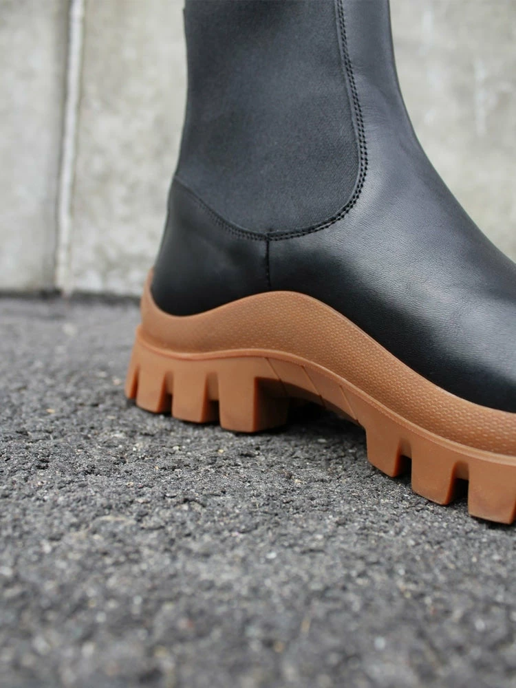 ATP ATELIER SHOES Catania Black Terra Chunky Ankle Boots 6 ATP ATELIER SHOES Catania Black Terra Chunky Ankle Boots