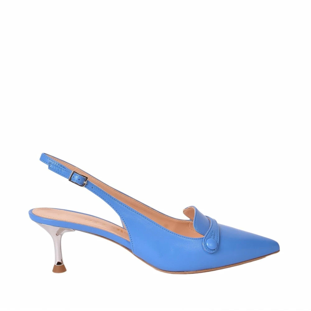 CHANTAL Chiffon Sling Back Shoes In Light Blue 1 CHANTAL Chiffon Sling Back Shoes In Light Blue