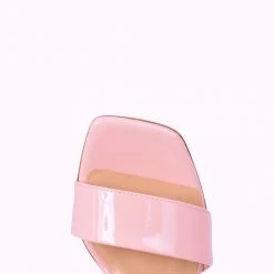 APAIR SHOES Chunky Classic Square Pink Patent Heeled Sandals