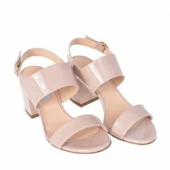 APAIR Chunky Wide String Low Heeled Sandals In Beige