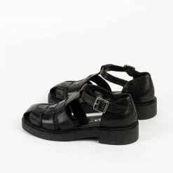 BUKELA Clara Black Leather Sandals
