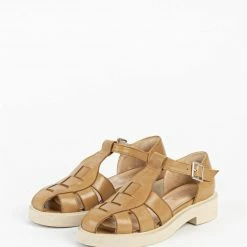 BUKELA Clara Camel Leather Sandals