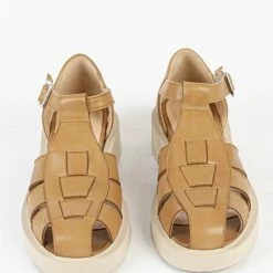 BUKELA Clara Camel Leather Sandals