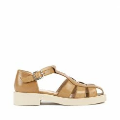BUKELA Clara Camel Leather Sandals