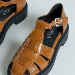 BUKELA Clara Cognac Leather Sandals