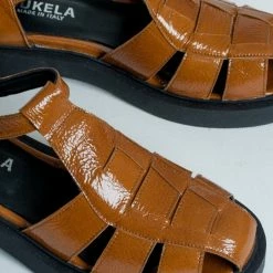 BUKELA Clara Cognac Leather Sandals