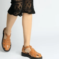 BUKELA Clara Cognac Leather Sandals