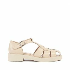 BUKELA Clara Latte Leather Sandals NEW IN