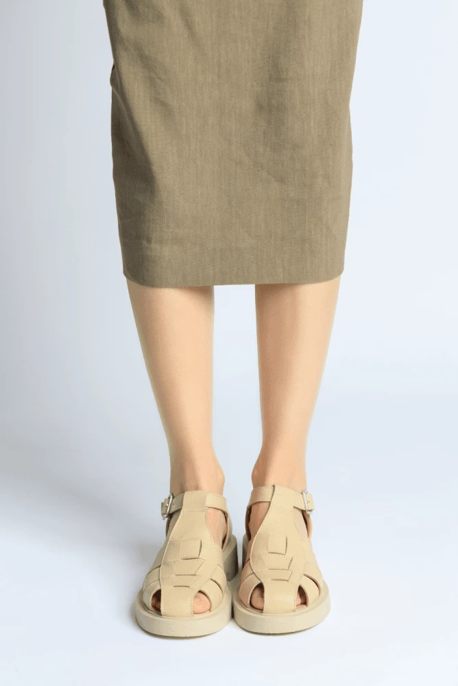 BUKELA Clara Latte Leather Sandals NEW IN 2 BUKELA Clara Latte Leather Sandals NEW IN