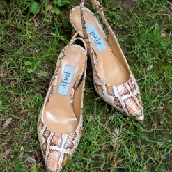 APAIR Classic Snake Sling Back Heeled Shoes