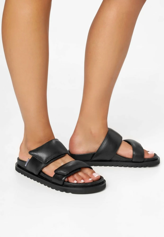 LÄST Corine Black Leather Puffy Sandals SHOES 2 LÄST Corine Black Leather Puffy Sandals SHOES