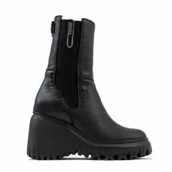 BRONX Curvy Chelsea Black Boots SHOES